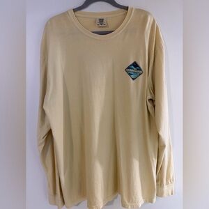 Men's Yellow Long Sleeve Houndstooth Shirt